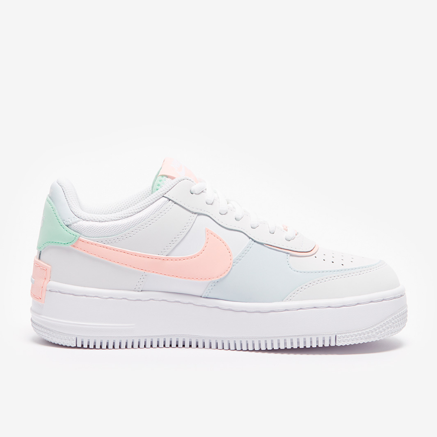 Nike Sportswear Womens Air Force 1 ShadowWhite/Atmosphere-Mint Foam-Football Grey