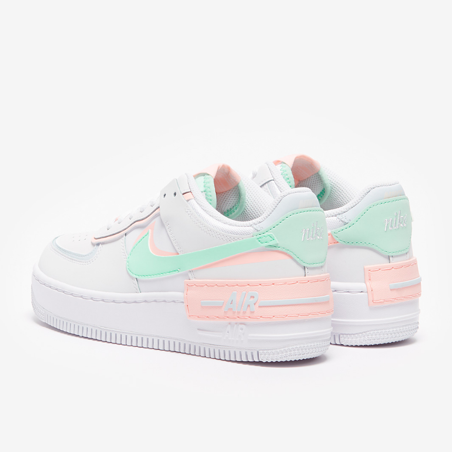 Nike Sportswear Womens Air Force 1 ShadowWhite/Atmosphere-Mint Foam-Football Grey