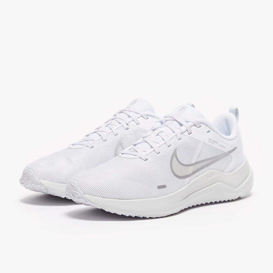 Nike Womens Downshifter 12 - White/Metallic Silver-Pure Platinum