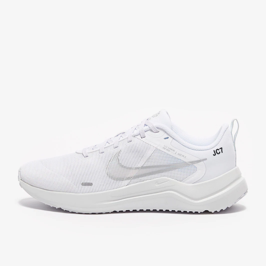 Nike Womens Downshifter 12 - White/Metallic Silver-Pure Platinum