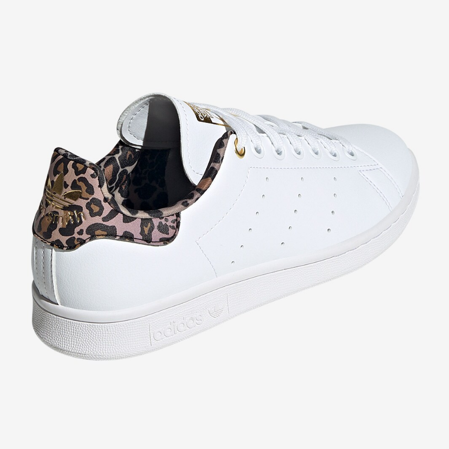 adidas Originals Womens Stan SmithFtwr White/Wild Brown/Gold Metallic