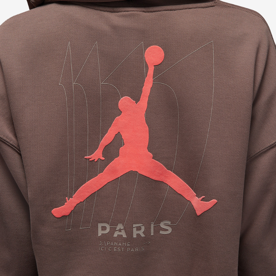 Jordan x Paris Saint-Germain Womens Fleece HoodiePlum Eclipse/Bright Crimson