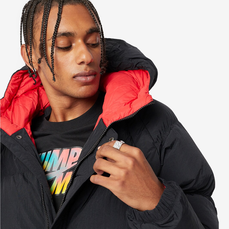 Jordan Essential Puffer JacketBlack/Fire Red/Fire Red