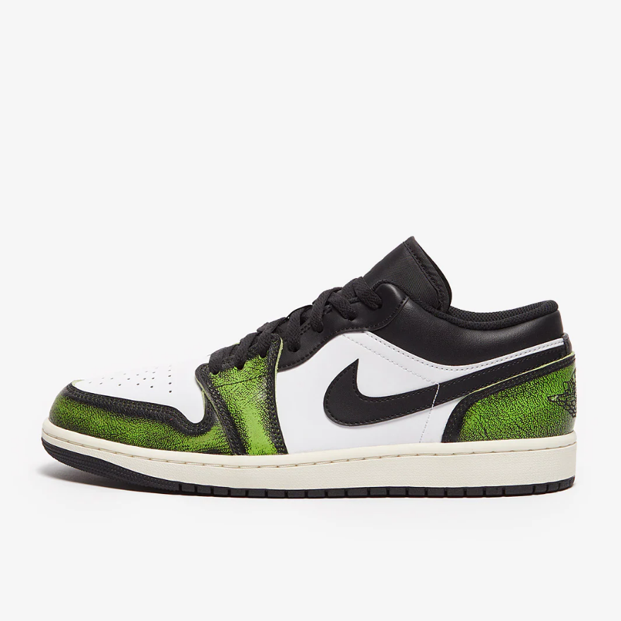 Air Jordan 1 Low SE - Black/Electric Green/White/Sail