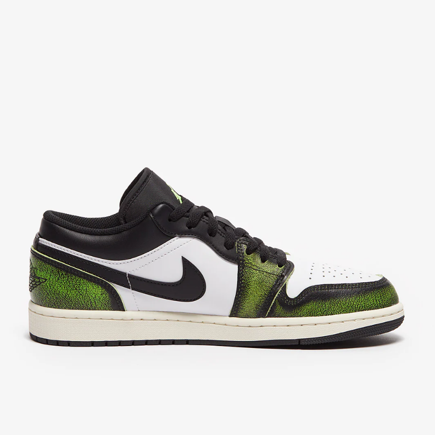 Air Jordan 1 Low SE - Black/Electric Green/White/Sail