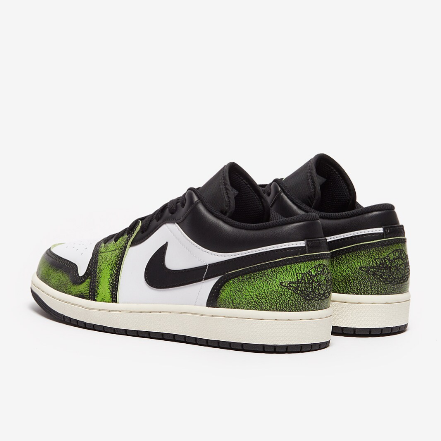 Air Jordan 1 Low SE - Black/Electric Green/White/Sail
