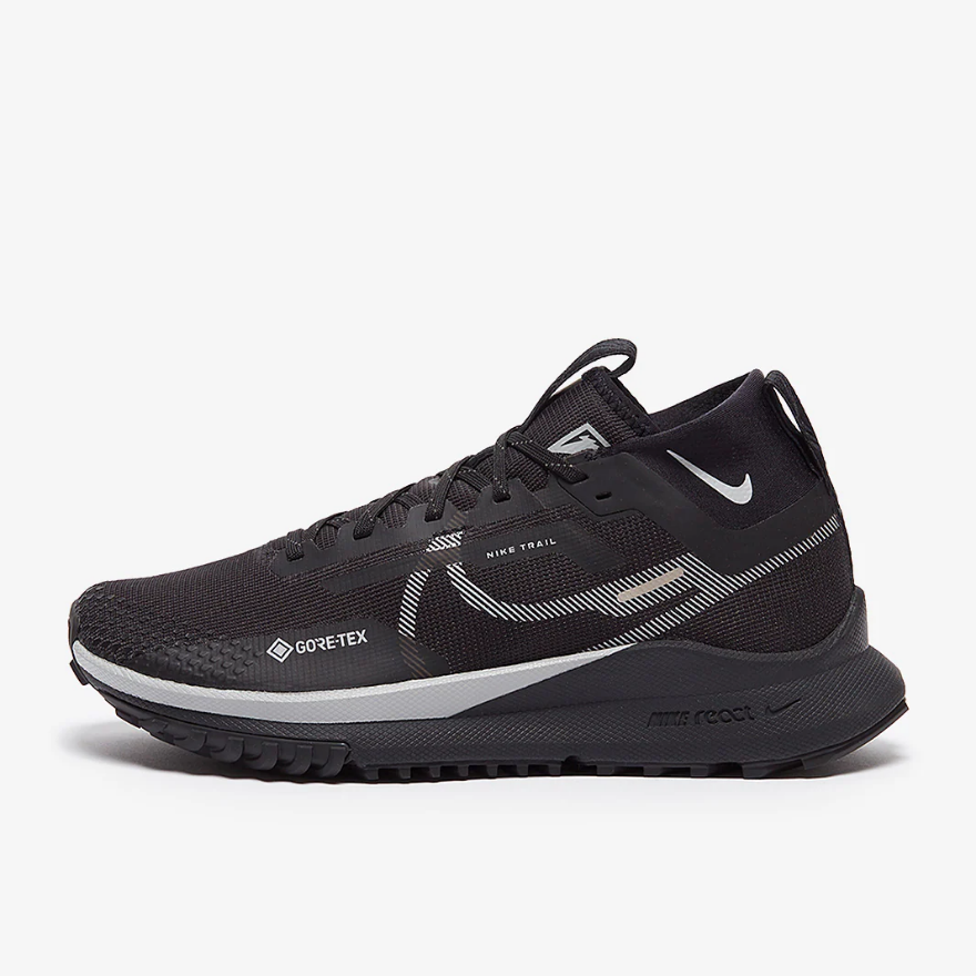 Nike Womens React Pegasus Trail 4 GORE-TEX - Black/Wolf Grey-Reflective Silver