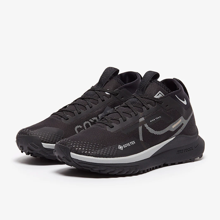 Nike Womens React Pegasus Trail 4 GORE-TEX - Black/Wolf Grey-Reflective Silver