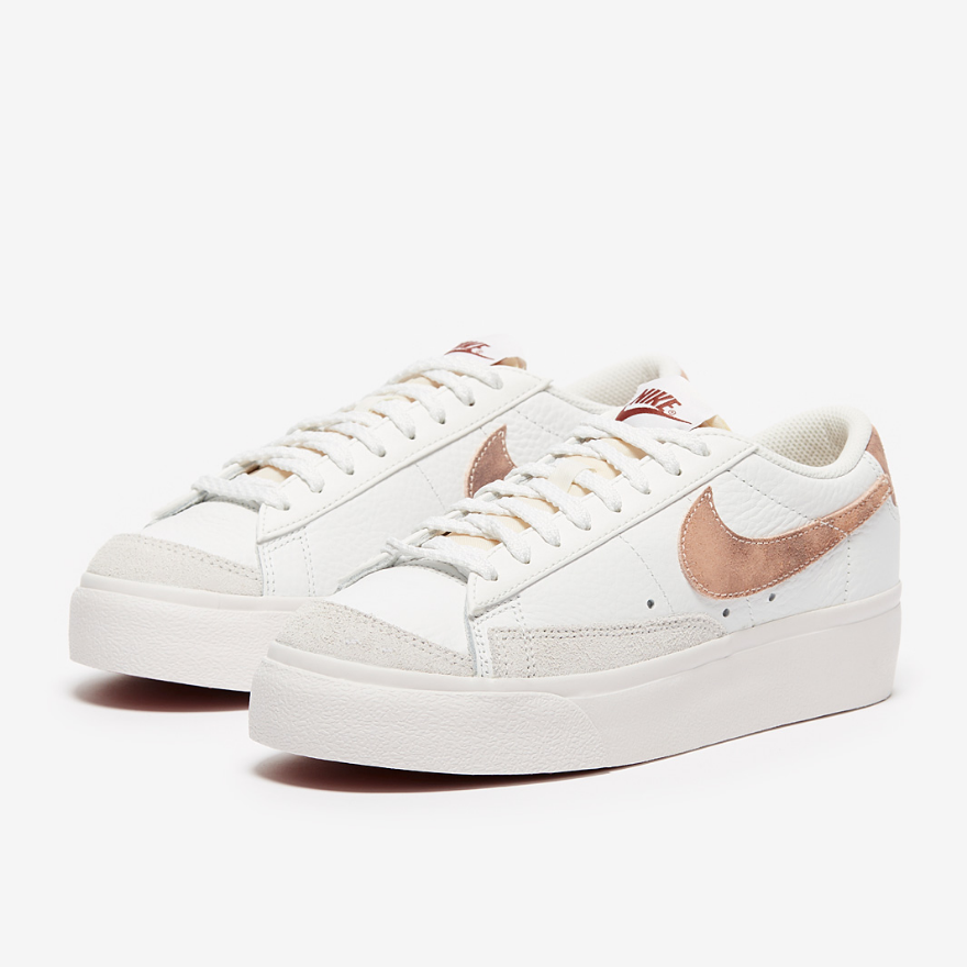 Nike Sportswear Womens Blazer Low Platform - Summit White/Artic Orange/Canyon Rust