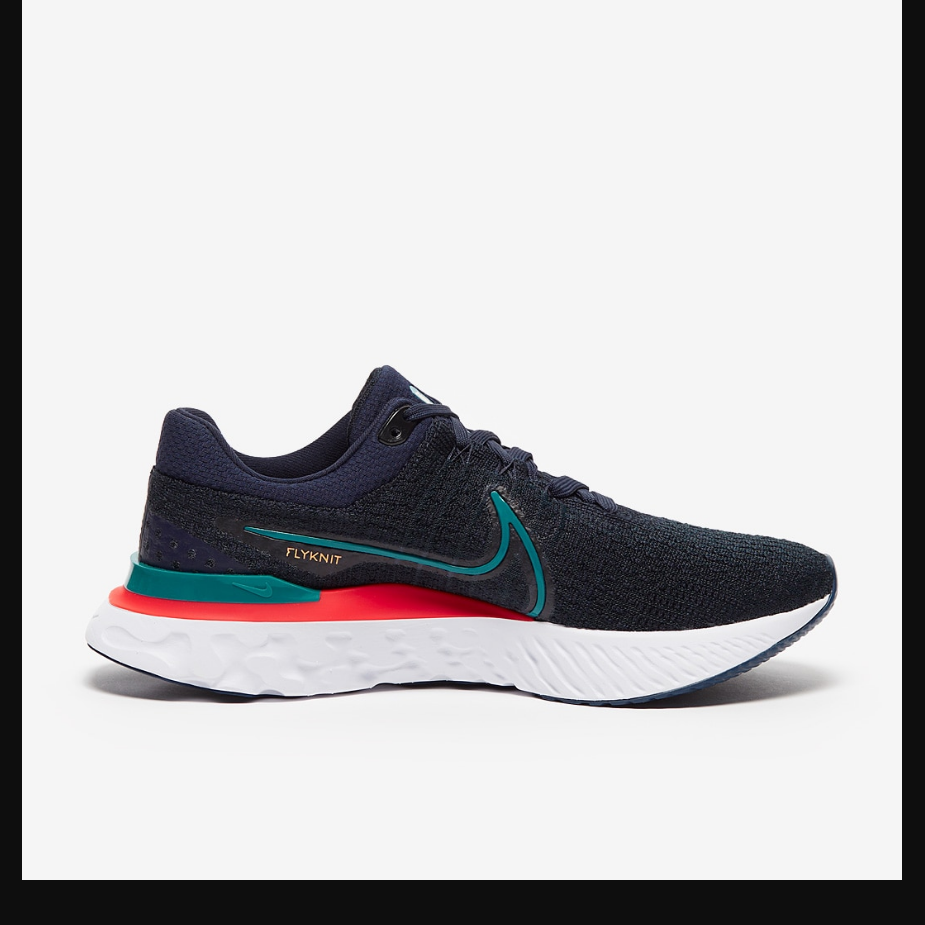 Nike React Infinity Run Flyknit 3 - Obsidian/Bright Spruce-White-Lt Crimson