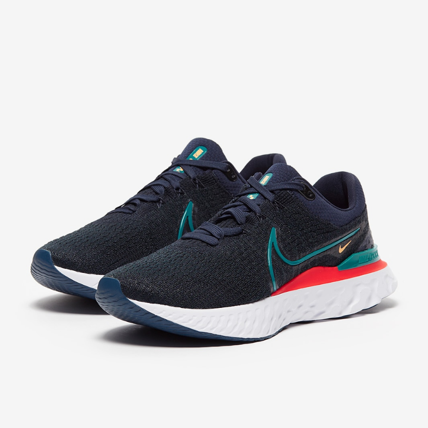 Nike React Infinity Run Flyknit 3 - Obsidian/Bright Spruce-White-Lt Crimson