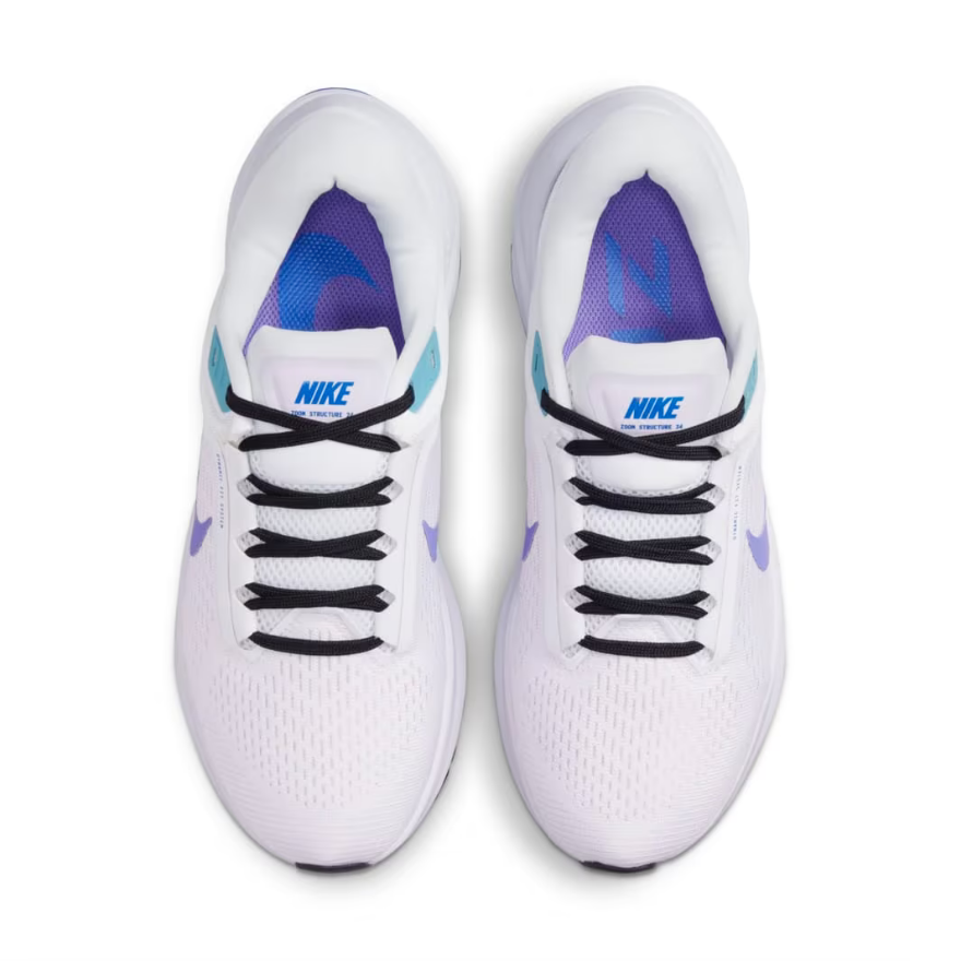 Nike Womens Air Zoom Structure 24 - White/Psychic Purple-Barely Grape