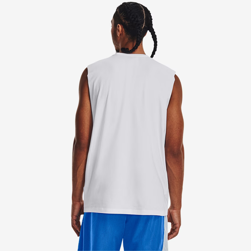 Under Armour Curry Sleeveless TeeWhite/Black/Lime Surge