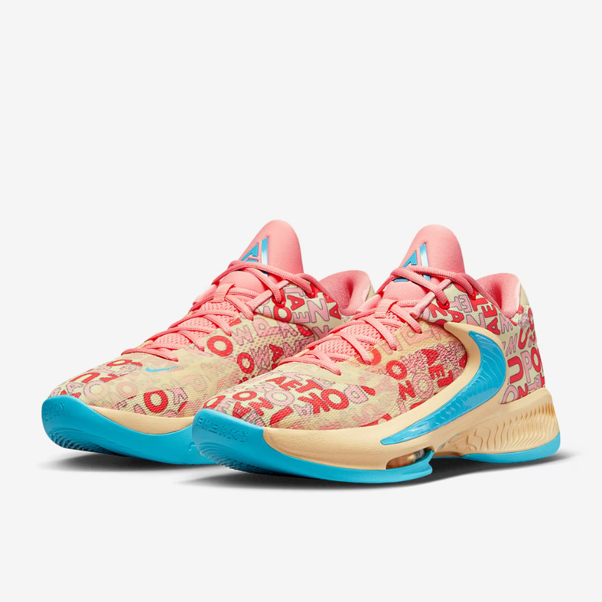 Nike Zoom Freak 4Pale Vanilla/Blue Lightning/Coral Chalk