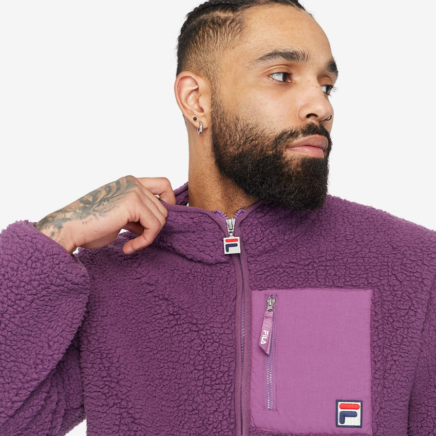 FILA Cormac Tonal Zip Through Fleece JacketSunset Purple