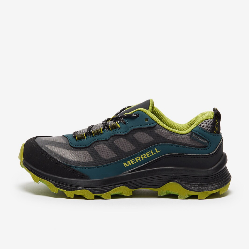 Merrell Older Kids Moab Speed Low Waterproof (GS)Deep Green/Black