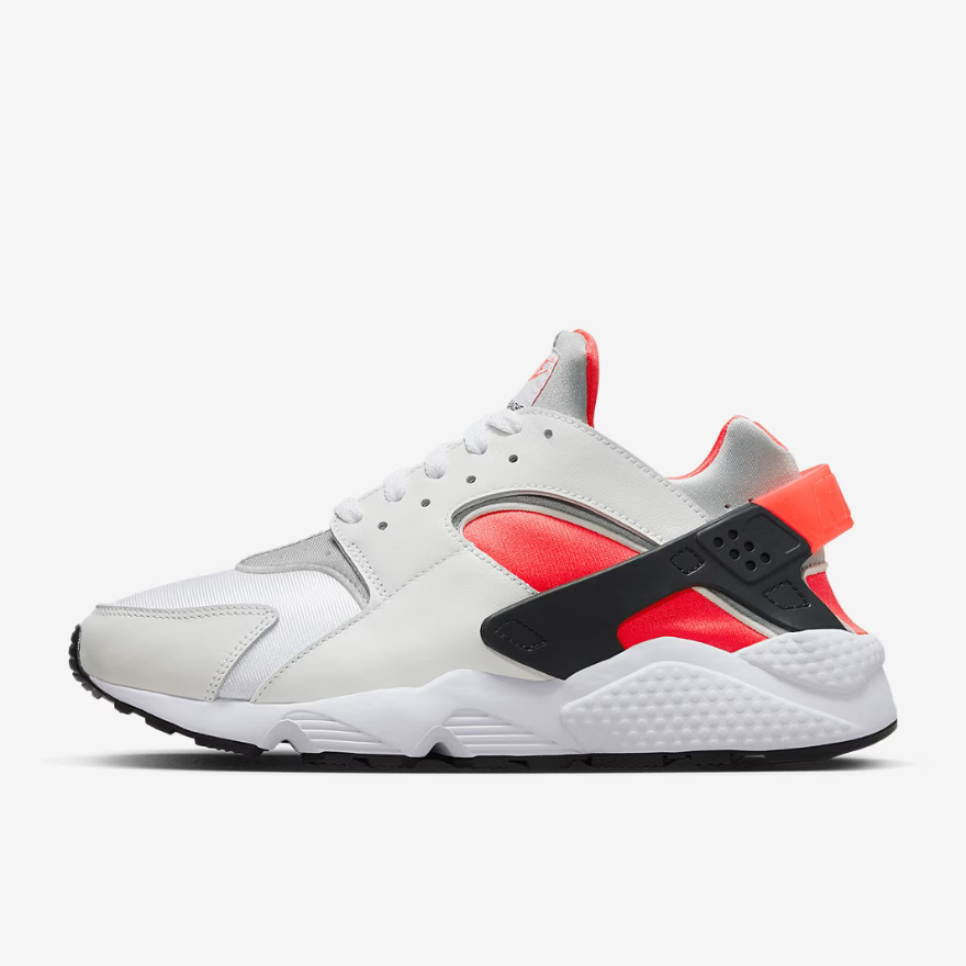 Nike Sportswear Air HuaracheWhite/Metallic Silver/Infrared 23/Black