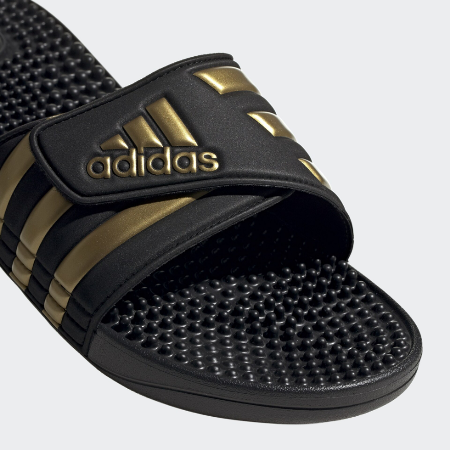 adidas Adissage Slides - Core Black/Gold Metallic/Core Black