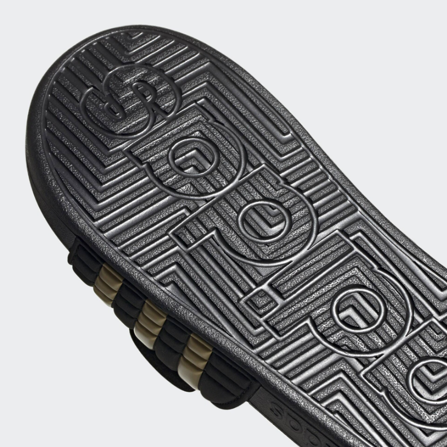 adidas Adissage Slides - Core Black/Gold Metallic/Core Black