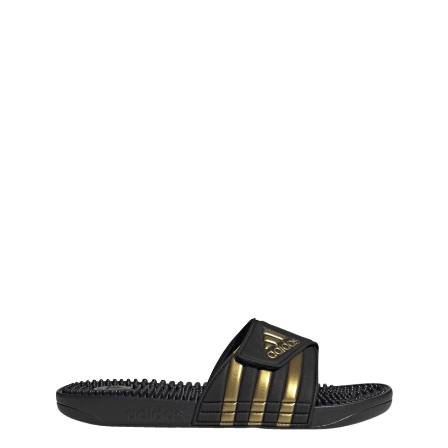 adidas Adissage Slides - Core Black/Gold Metallic/Core Black