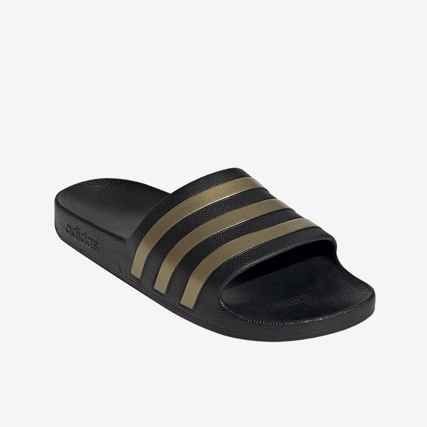 adidas Adissage Slides - Core Black/Gold Metallic/Core Black