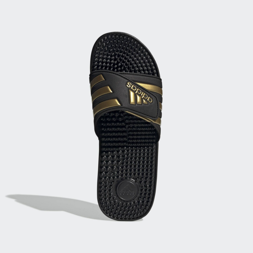 adidas Adissage Slides - Core Black/Gold Metallic/Core Black