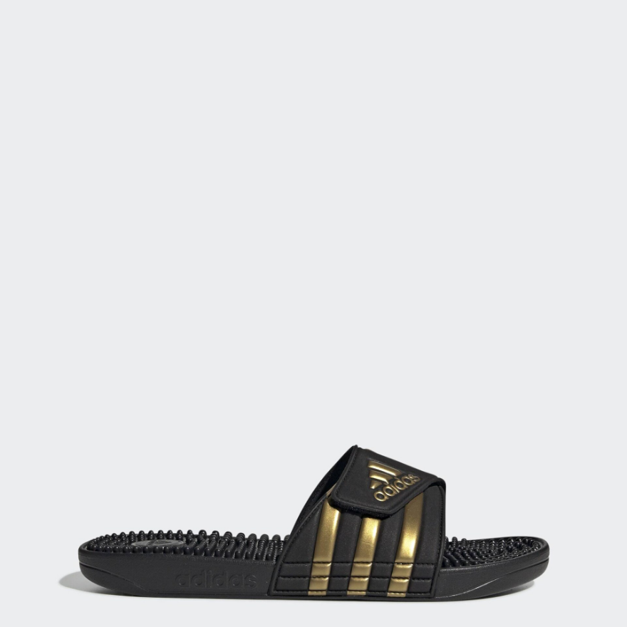 adidas Adissage Slides - Core Black/Gold Metallic/Core Black