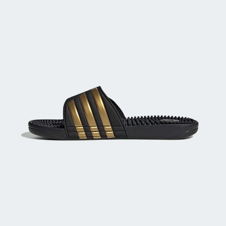 adidas Adissage Slides - Core Black/Gold Metallic/Core Black