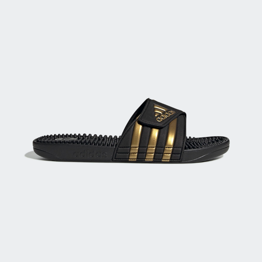 adidas Adissage Slides - Core Black/Gold Metallic/Core Black