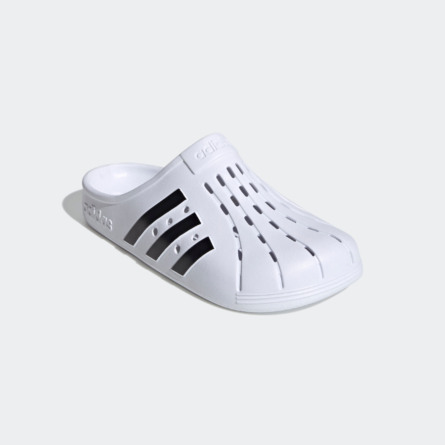 adidas Adilette Clogs - Cloud White/Core Black/Cloud White