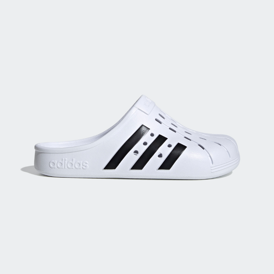 adidas Adilette Clogs - Cloud White/Core Black/Cloud White